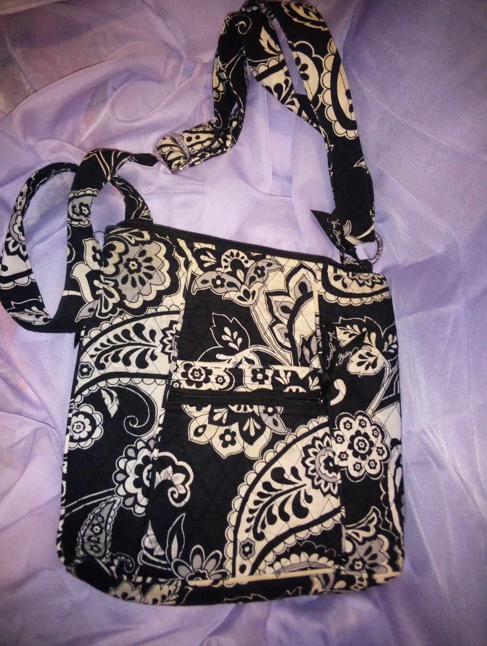 Vera Bradley Black And White Cross Body Bag Purse